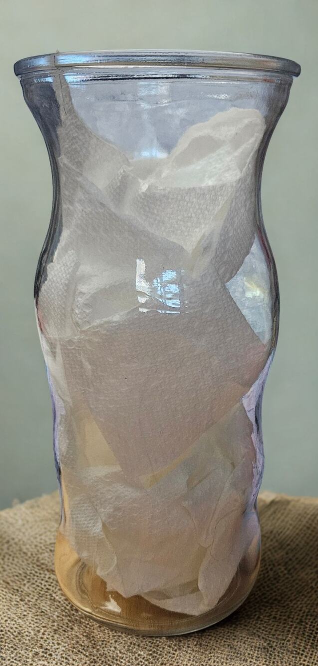 Vintage Clear Pressed Glass Wavy Vase 9.5” Tall